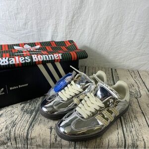 New Adidas Samba x Wales Bonner Silver Metallic Women Sneaker